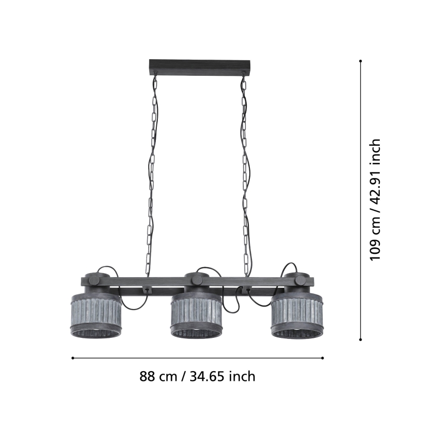 Eglo - Πολύφωτο κρεμαστό 3xE27/28W/230V