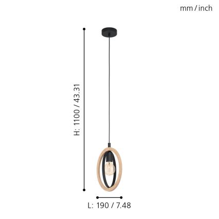 Eglo - Πολύφωτο σε σχοινί 1xE27/40W/230V