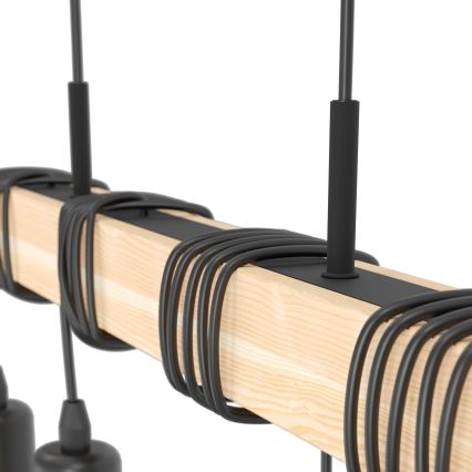 Eglo - Κρεμαστό φωτιστικό με καλώδιο TOWNSHEND 4xE27/60W/230V