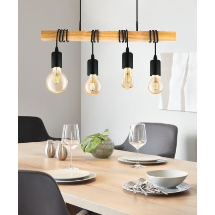 Eglo - Κρεμαστό φωτιστικό οροφής TOWNSHEND 4xE27/60W/230V