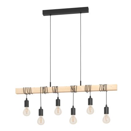 Eglo - Κρεμαστό φωτιστικό οροφής  TOWNSHEND 6xE27/60W/230V - FSC πιστοποιημένο
