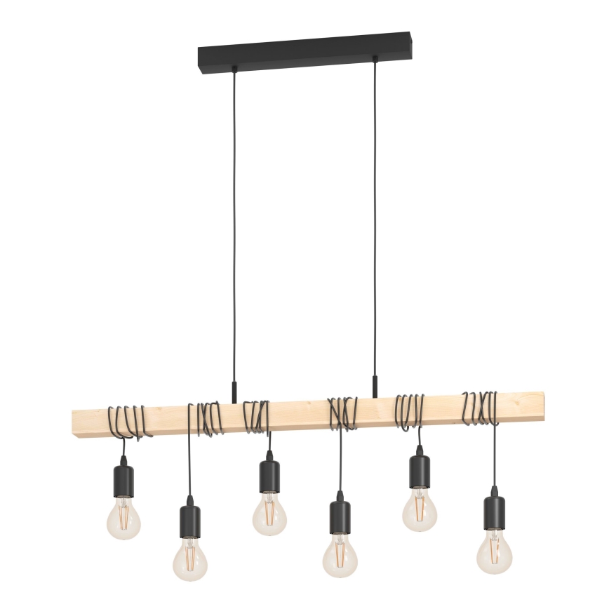 Eglo - Κρεμαστό φωτιστικό οροφής  TOWNSHEND 6xE27/60W/230V - FSC πιστοποιημένο
