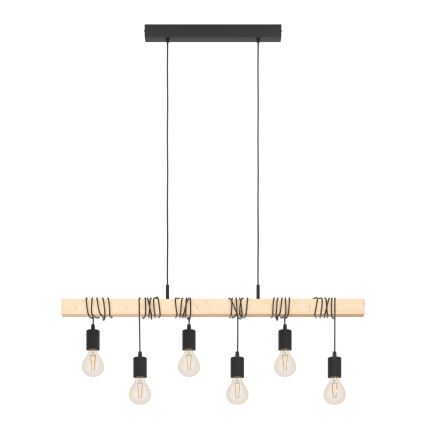 Eglo - Κρεμαστό φωτιστικό οροφής  TOWNSHEND 6xE27/60W/230V - FSC πιστοποιημένο