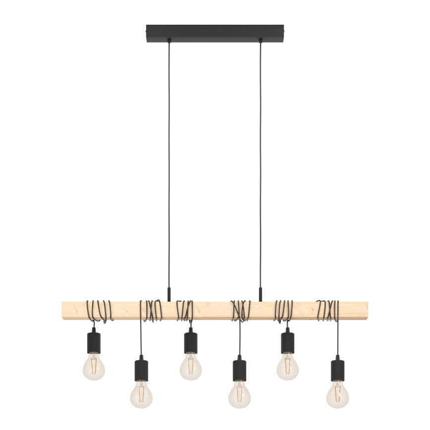 Eglo - Κρεμαστό φωτιστικό οροφής  TOWNSHEND 6xE27/60W/230V - FSC πιστοποιημένο