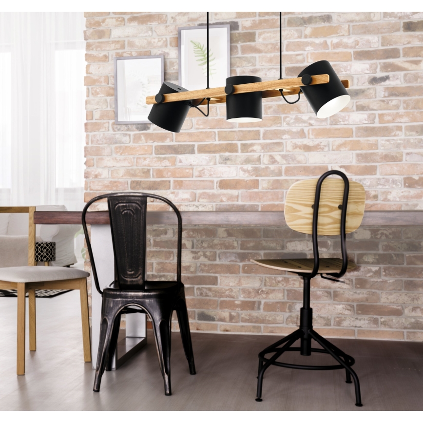 Eglo - Κρεμαστό φωτιστικό με καλώδιο 3xE27/60W/230V