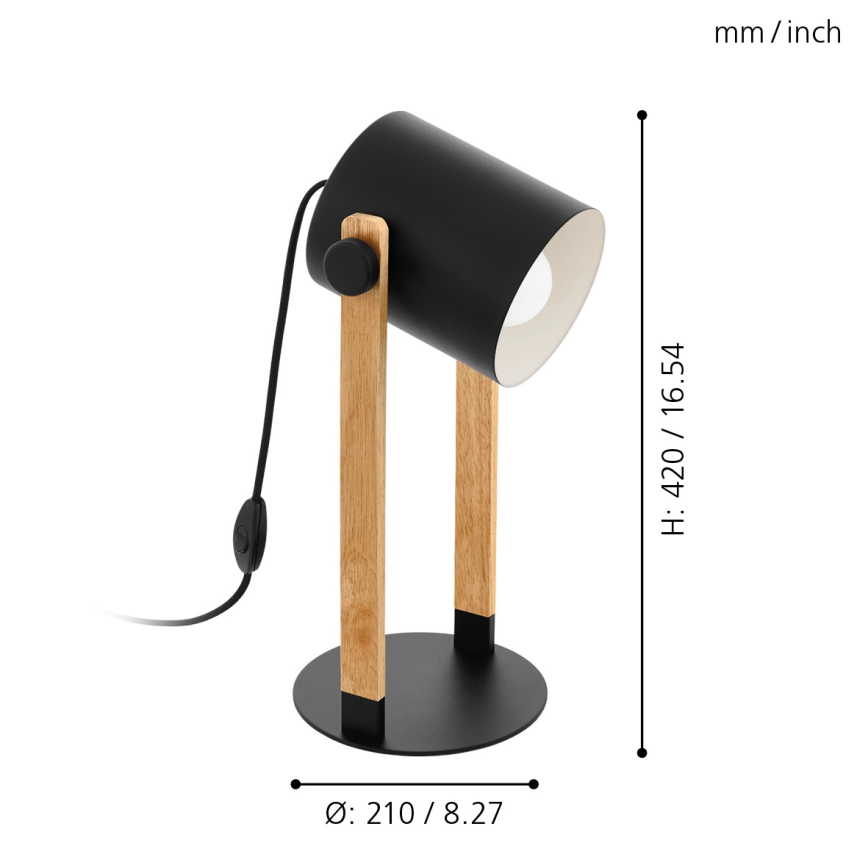 Eglo - Eπιτραπέζια λάμπα 1xE27/28W/230V - FSC πιστοποιημένο