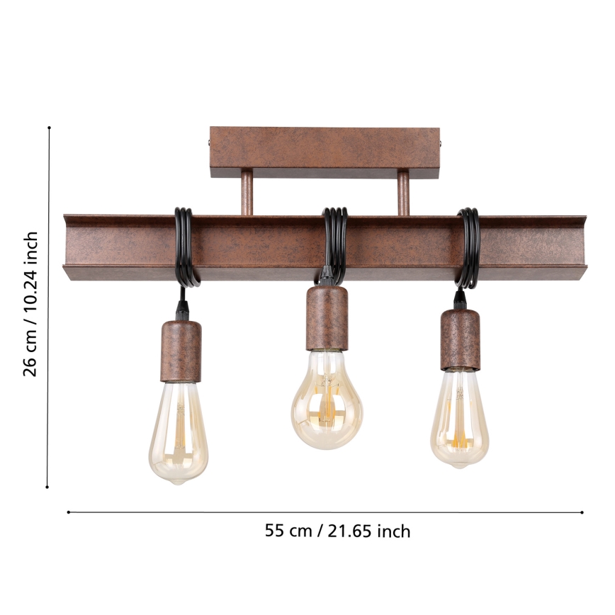 Eglo - Πλαφονιέρα οροφής πολύφωτο TOWNSHEND 3xE27/60W/230V