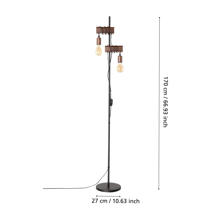 Eglo - Επιδαπέδια λάμπα TOWNSHEND 2xE27/10W/230V
