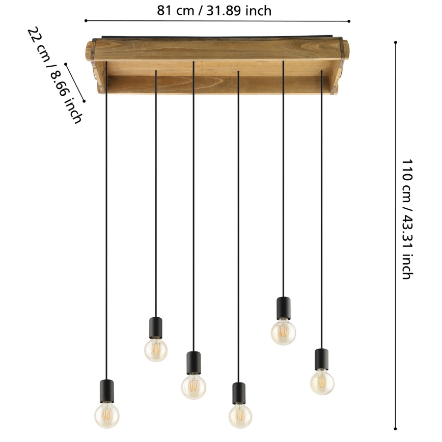 Eglo - Πολύφωτο κρεμαστό 6xE27/40W/230V