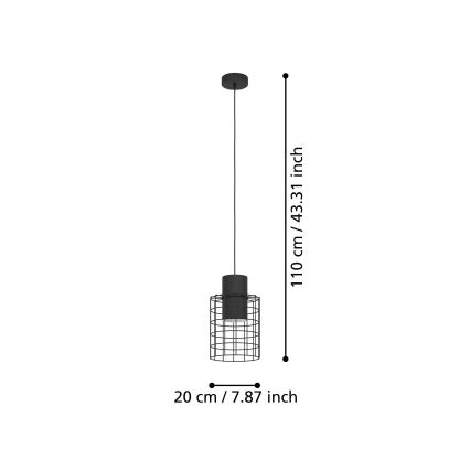 Eglo - Πολύφωτο κρεμαστό 1xE27/40W/230V δ. 20 cm μαύρο