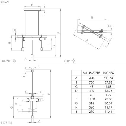 Eglo - Πολύφωτο κρεμαστό TOWNSHEND 5xE27/60W/230V