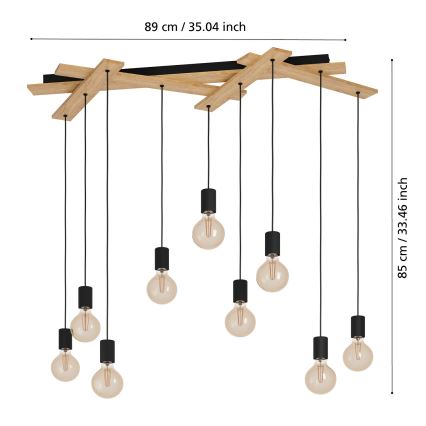 Eglo - Πολύφωτο με συρματόσχοινο 9xE27/40W/230V