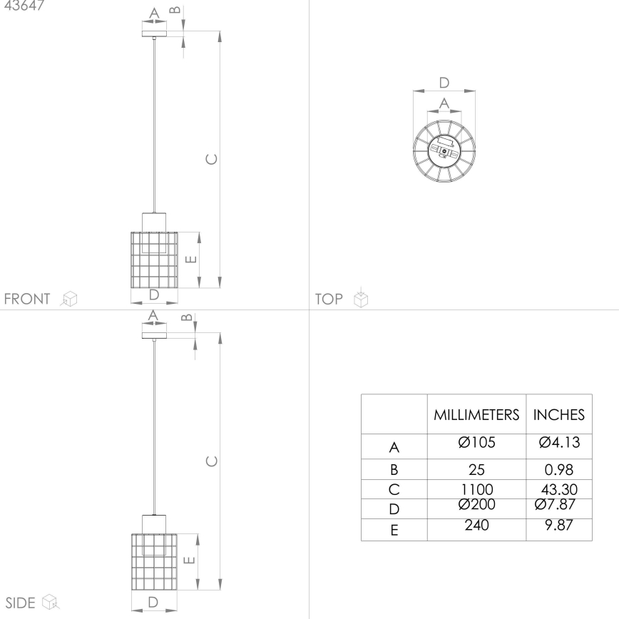 Eglo - Πολύφωτο κρεμαστό 1xE27/40W/230V δ. 20 cm ασημί