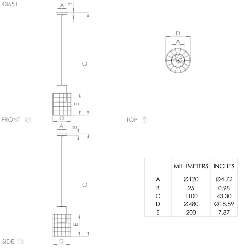 Eglo - Πολύφωτο κρεμαστό 1xE27/40W/230V δ. 48 cm ασημί