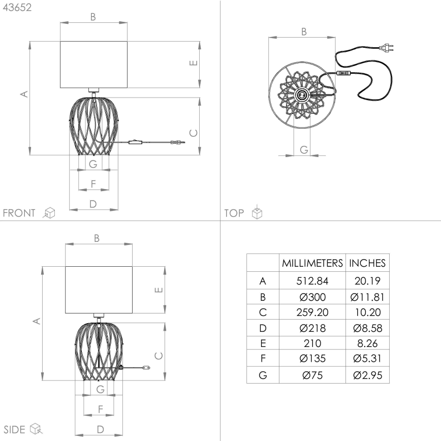 Eglo - Επιτραπέζια λάμπα 1xE27/40W/230V λευκό