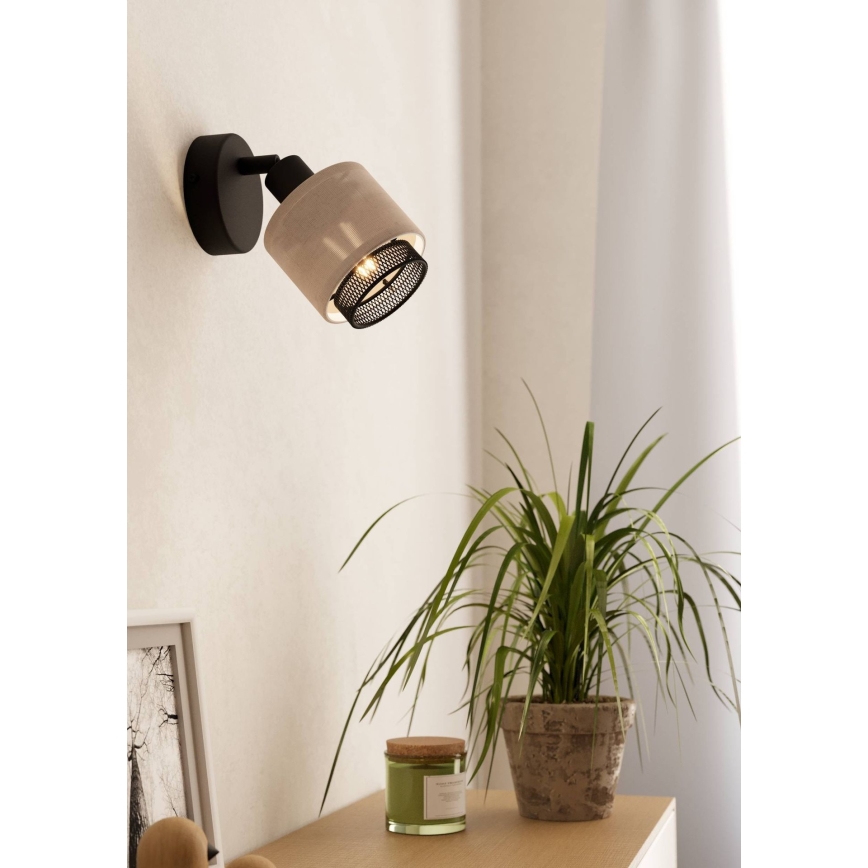 Eglo - Σποτ τοίχου 1xE14/40W/230V μαύρο/μπεζ