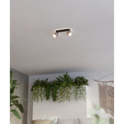 Eglo - Φωτιστικό τοίχου 2xE14/40W/230V μαύρο/μπεζ