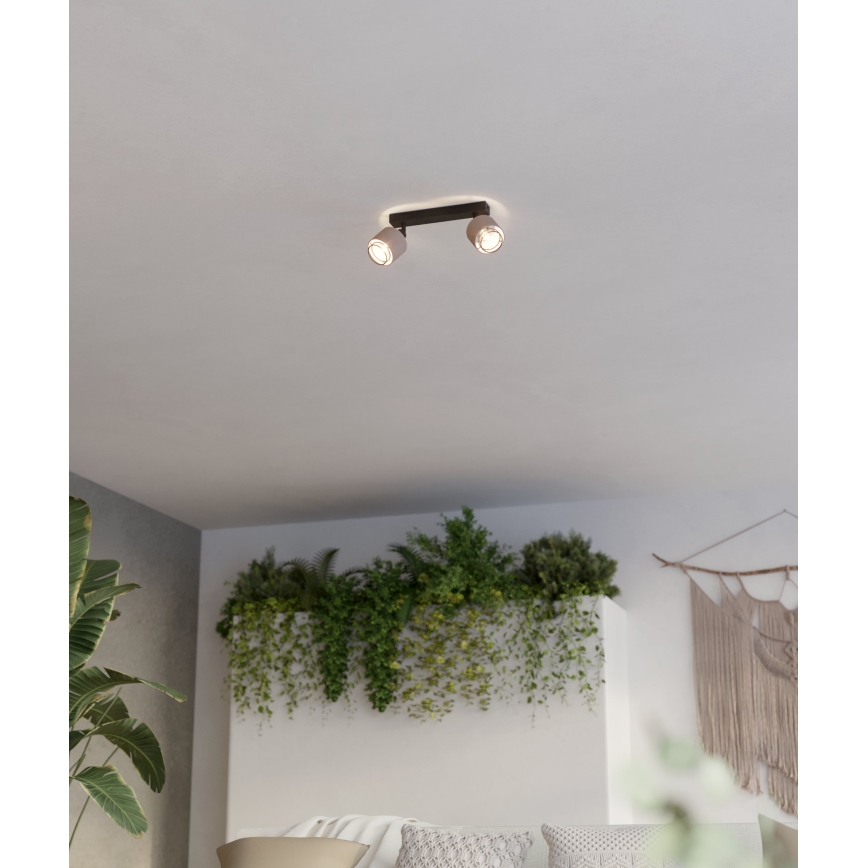 Eglo - Φωτιστικό τοίχου 2xE14/40W/230V μαύρο/μπεζ