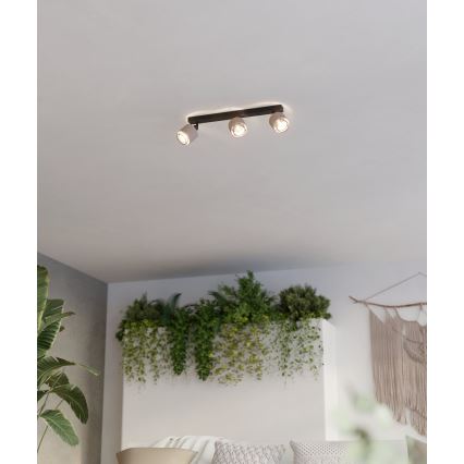 Eglo - Φωτιστικό τοίχου 3xE14/40W/230V μαύρο/μπεζ