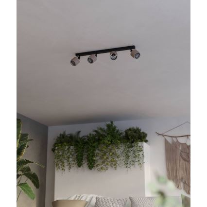 Eglo - Φωτιστικό σποτ 4xE14/40W/230V μαύρο/μπεζ