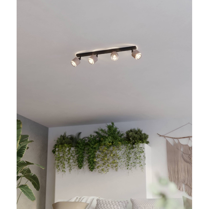 Eglo - Φωτιστικό σποτ 4xE14/40W/230V μαύρο/μπεζ