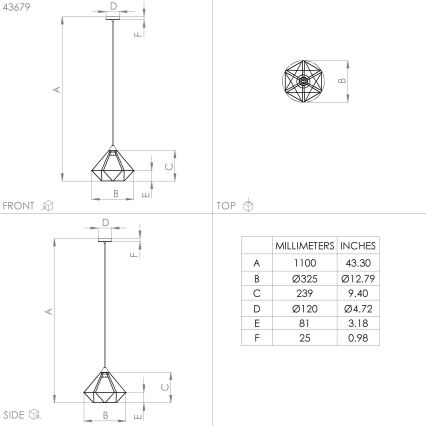 Eglo - Πολύφωτο κρεμαστό 1xE27/60W/230V δ. 32,5 cm