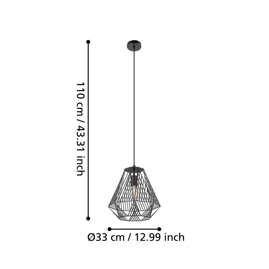 Eglo - Πολύφωτο κρεμαστό 1xE27/40W/230V μαύρο