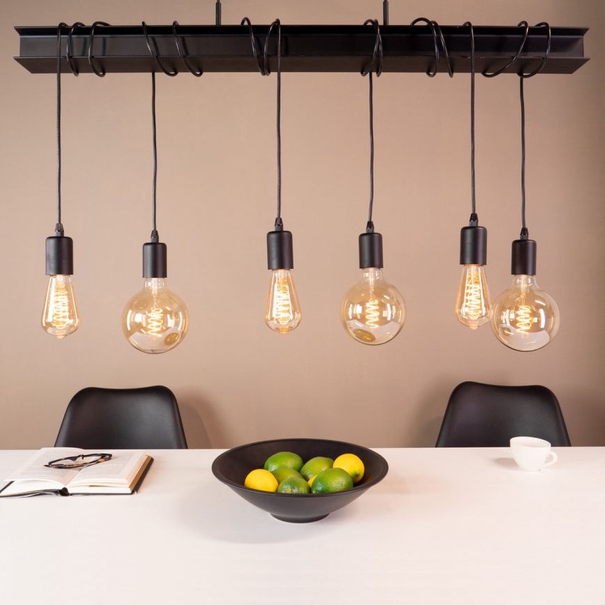 Eglo 43712 - Κρεμαστό φωτιστικό οροφής TOWNSHEND 6xE27/60W/230V μαύρο