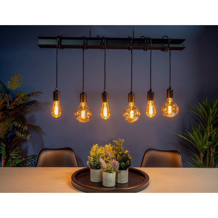 Eglo 43712 - Κρεμαστό φωτιστικό οροφής TOWNSHEND 6xE27/60W/230V μαύρο
