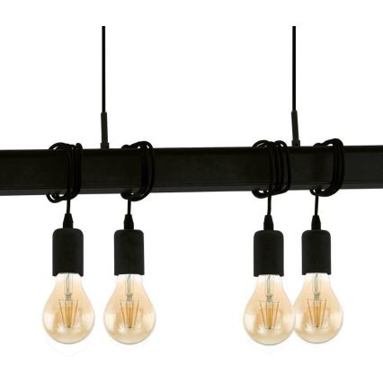 Eglo 43712 - Κρεμαστό φωτιστικό οροφής TOWNSHEND 6xE27/60W/230V μαύρο