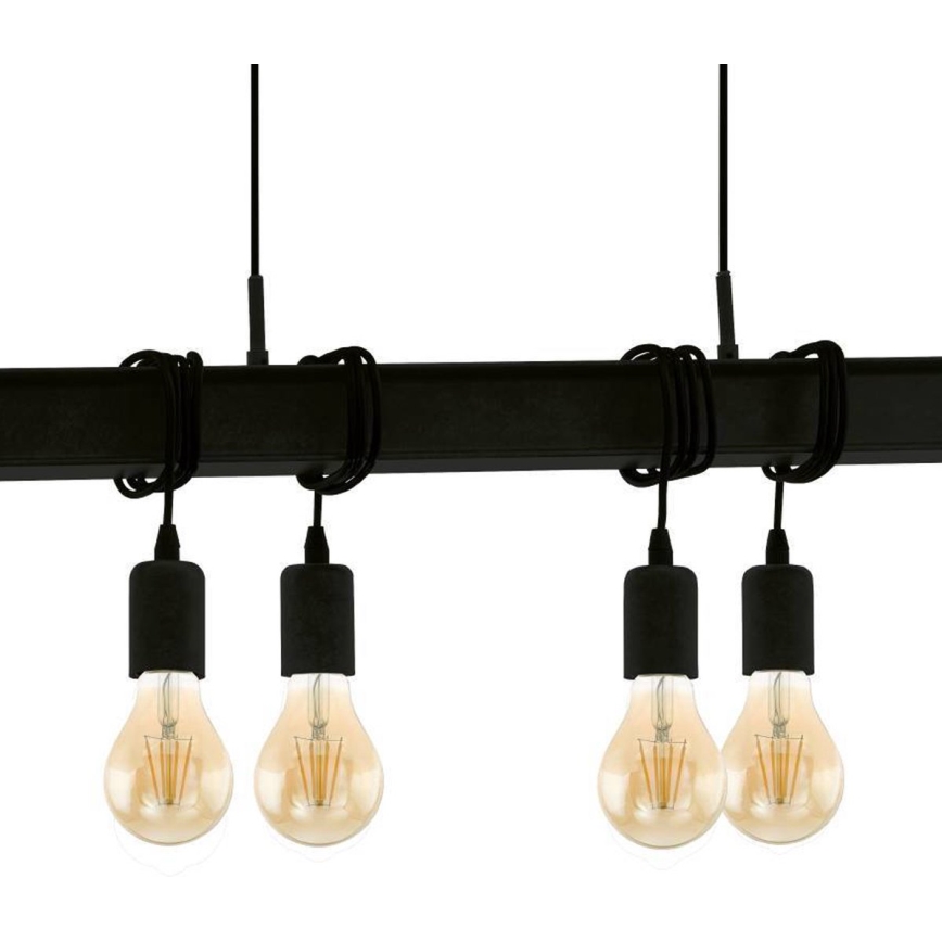 Eglo 43712 - Κρεμαστό φωτιστικό οροφής TOWNSHEND 6xE27/60W/230V μαύρο