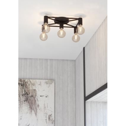 Eglo - Φωτιστικό οροφής 5xE27/40W/230V μαύρο