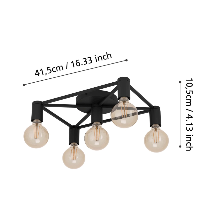 Eglo - Φωτιστικό οροφής 5xE27/40W/230V μαύρο