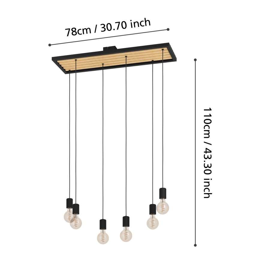 Eglo - Κρεμαστό φωτιστικό οροφής 6xE27/40W/230V
