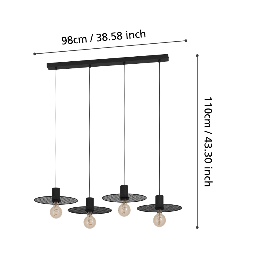 Eglo - Κρεμαστό φωτιστικό οροφής 4xE27/40W/230V