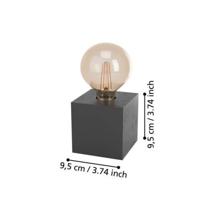 Eglo - Eπιτραπέζια λάμπα 1xE27/40W/230V ανθρακί