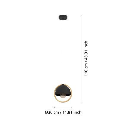 Eglo - Κρεμαστό φωτιστικό οροφής 1xE27/40W/230V