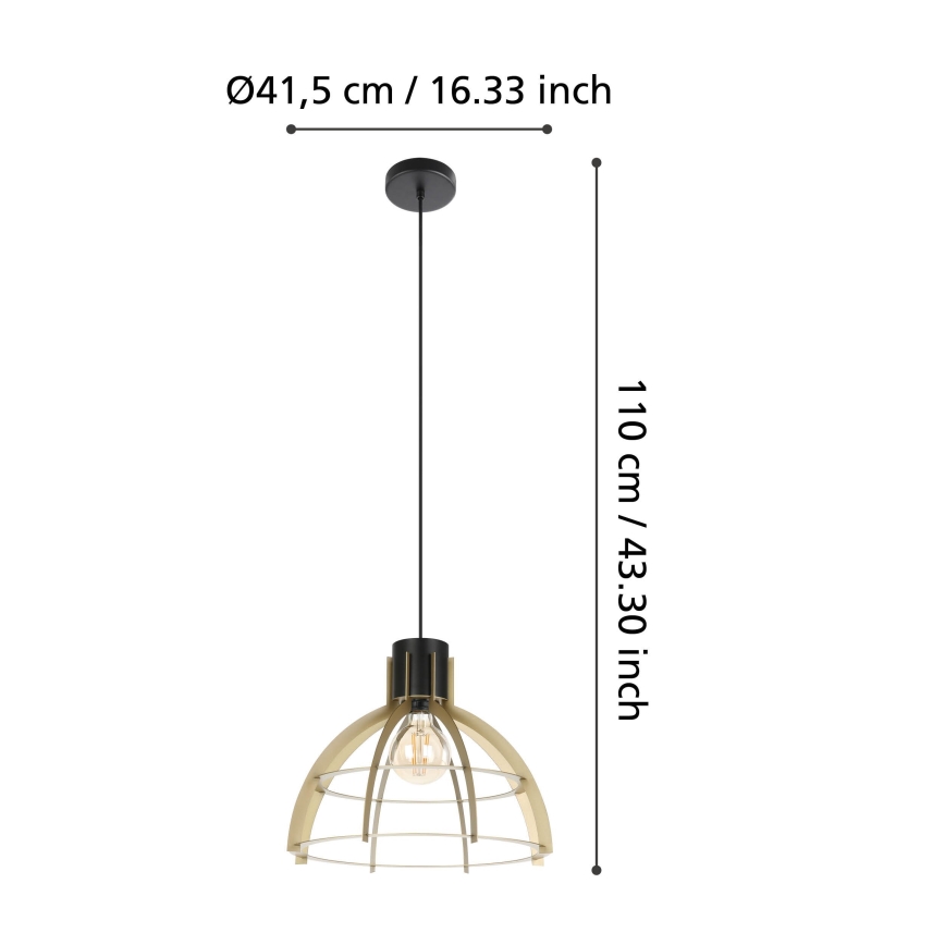 Eglo - Κρεμαστό φωτιστικό οροφής 1xE27/40W/230V χρυσό