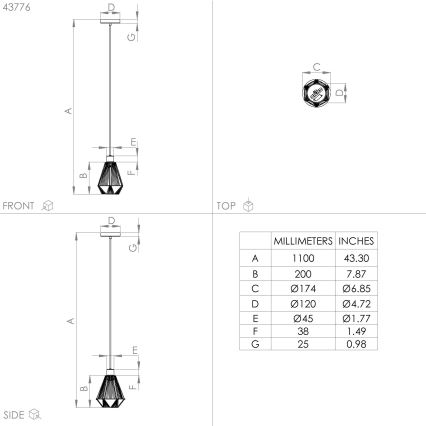 Eglo -Κρεμαστό φωτιστικό οροφής 1xE27/40W/230V