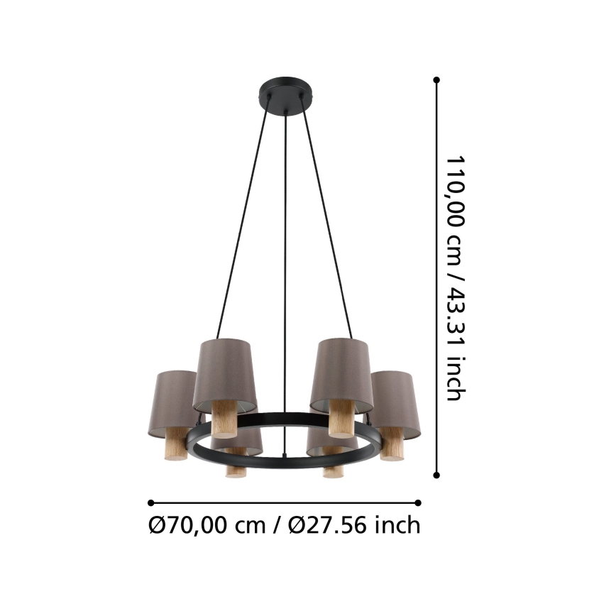 Eglo - Φωτιστικό οροφής με καλώδιο 6xE27/40W/230V