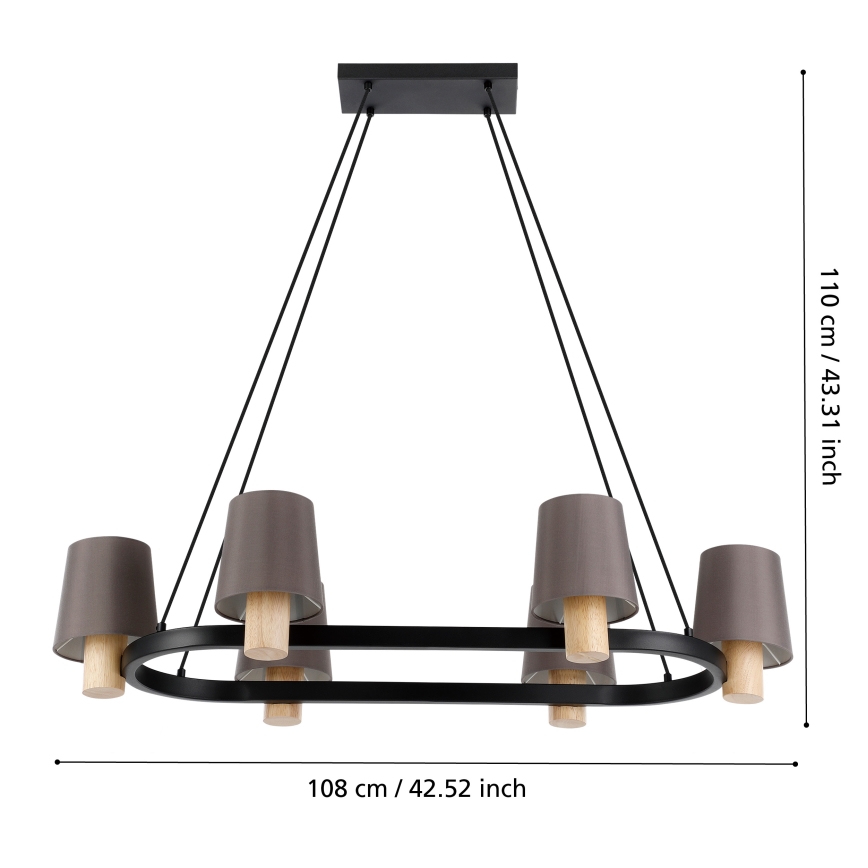 Eglo - Φωτιστικό οροφής με καλώδιο 6xE27/40W/230V