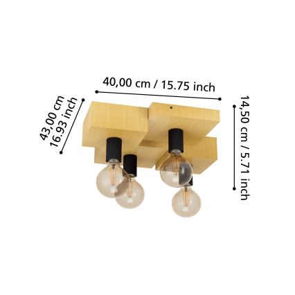 Eglo - Φωτιστικό οροφής 4xE27/40W/230V