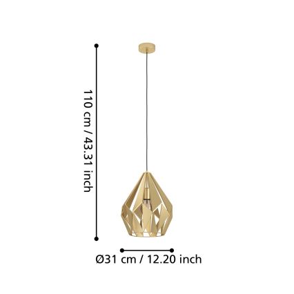 Eglo - Φωτιστικό οροφής με καλώδιο 1xE27/60W/230V διάμ. 31 εκ.