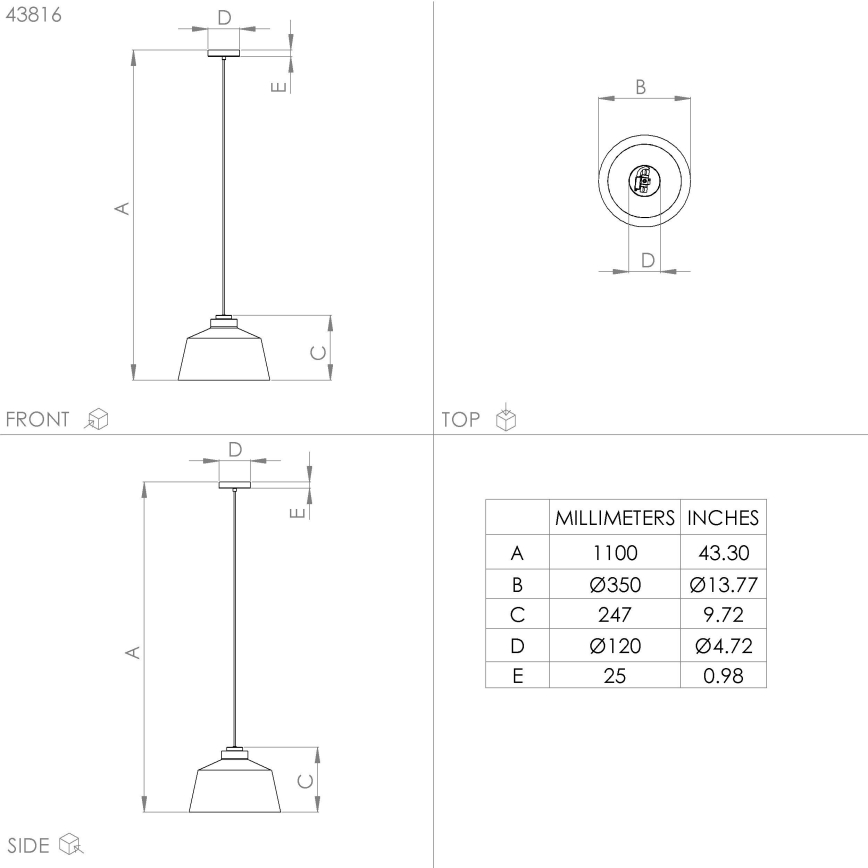 Eglo - Φωτιστικό οροφής με καλώδιο 1xE27/40W/230V