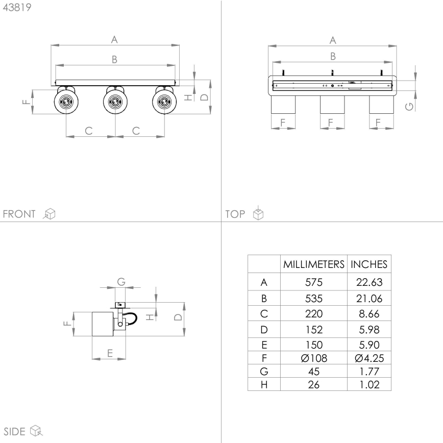 Eglo - Σποτ φωτιστικό 3xE27/40W/230V