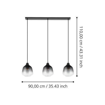 Eglo - Κρεμαστό φωτιστικό οροφής 3xE27/40W/230V
