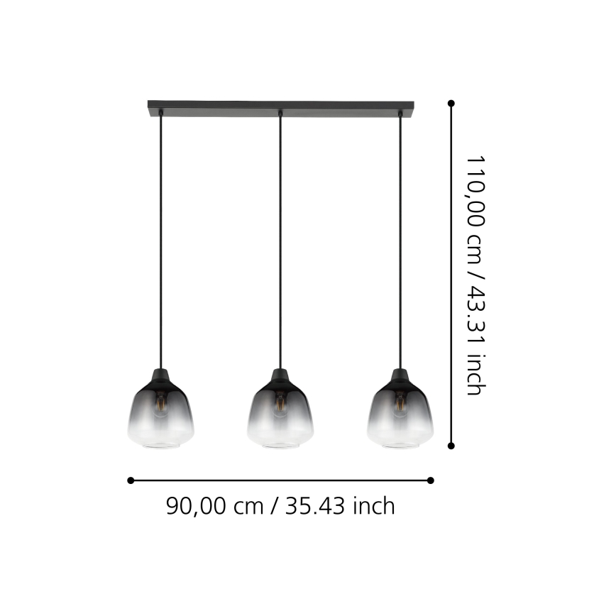 Eglo - Κρεμαστό φωτιστικό οροφής 3xE27/40W/230V