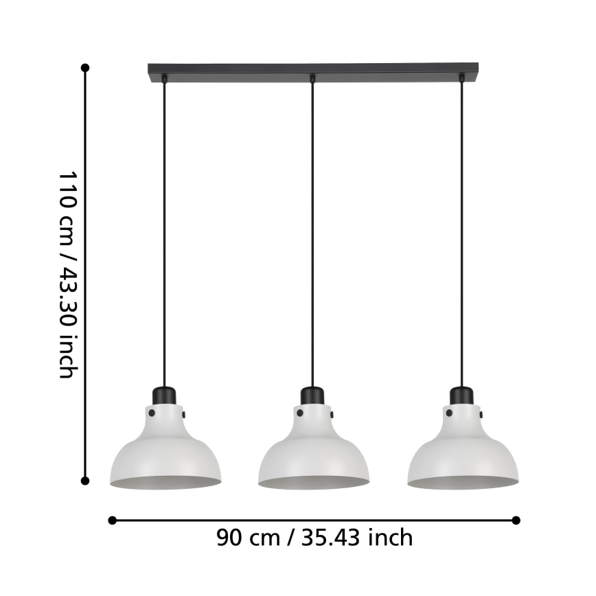 Eglo - Κρεμαστό φωτιστικό οροφής 3xE27/40W/230V