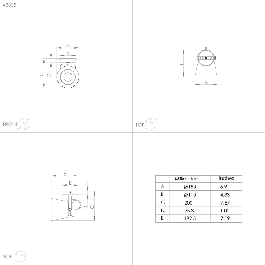 Eglo - Σποτ τοίχου 1xE27/28W/230V