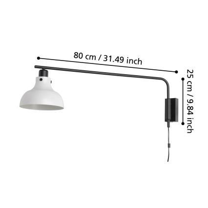 Eglo - Φωτιστικό τοίχου 1xE27/40W/230V